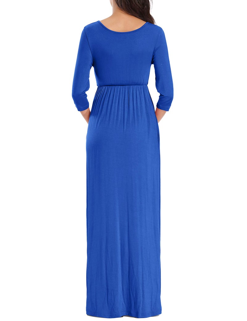 KIM S Maternity Dress Winter Photoshoot Maternity Photoshoot Christmas Baby Shower Wrap Nursing Long Wedding Guest 2025 (Royal Blue L) - Image 5